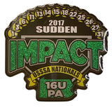 2017 Sudden Impact USSSA Nationals 16U PA Softball Trading Pin Green Glitter