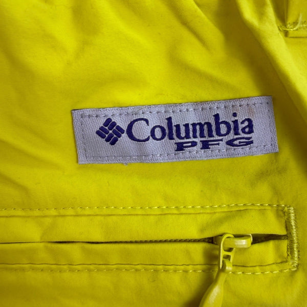 Columbia Mens Yellow Nylon Omni-Shade Sun Protection Shorts Lightweight Size XXL