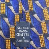 Nordstrom Mens Silk Blue Multi-Color Patterned Tie By J.Z. Richards Handcrafted