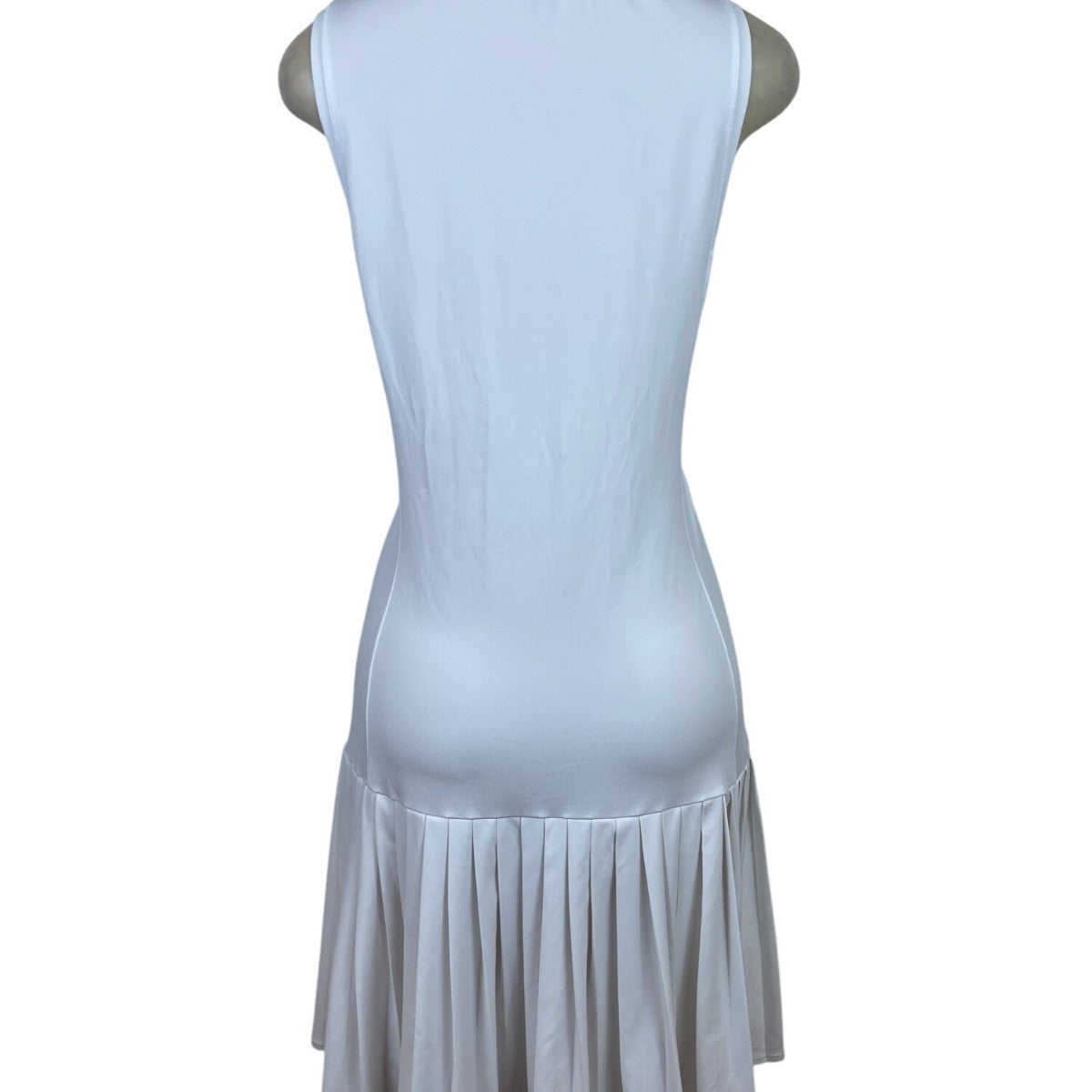Addison Bay White Tennis Dress Sleeveless Pleated Skirt & Green Collar Sz XXL