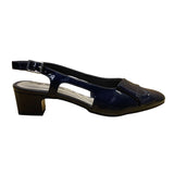Easy Street Women’s Navy Patent Breanna Slingback Low Block Heels Size 8M