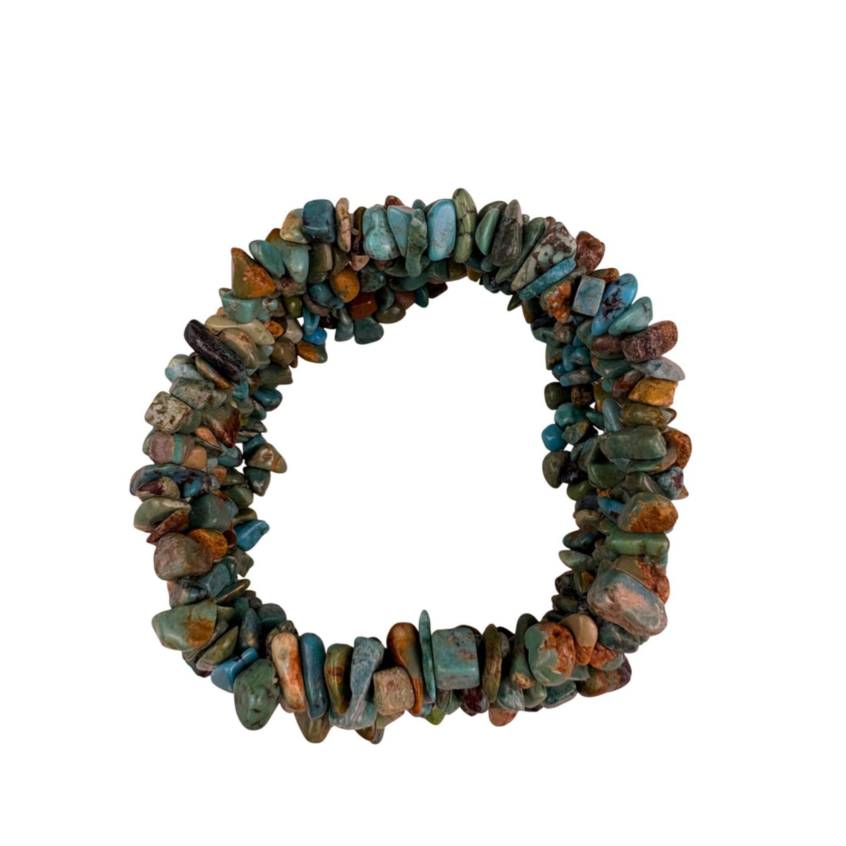 Elastic Turquoise Multicolor Gemstone Chunky Bracelet Stretch Fit