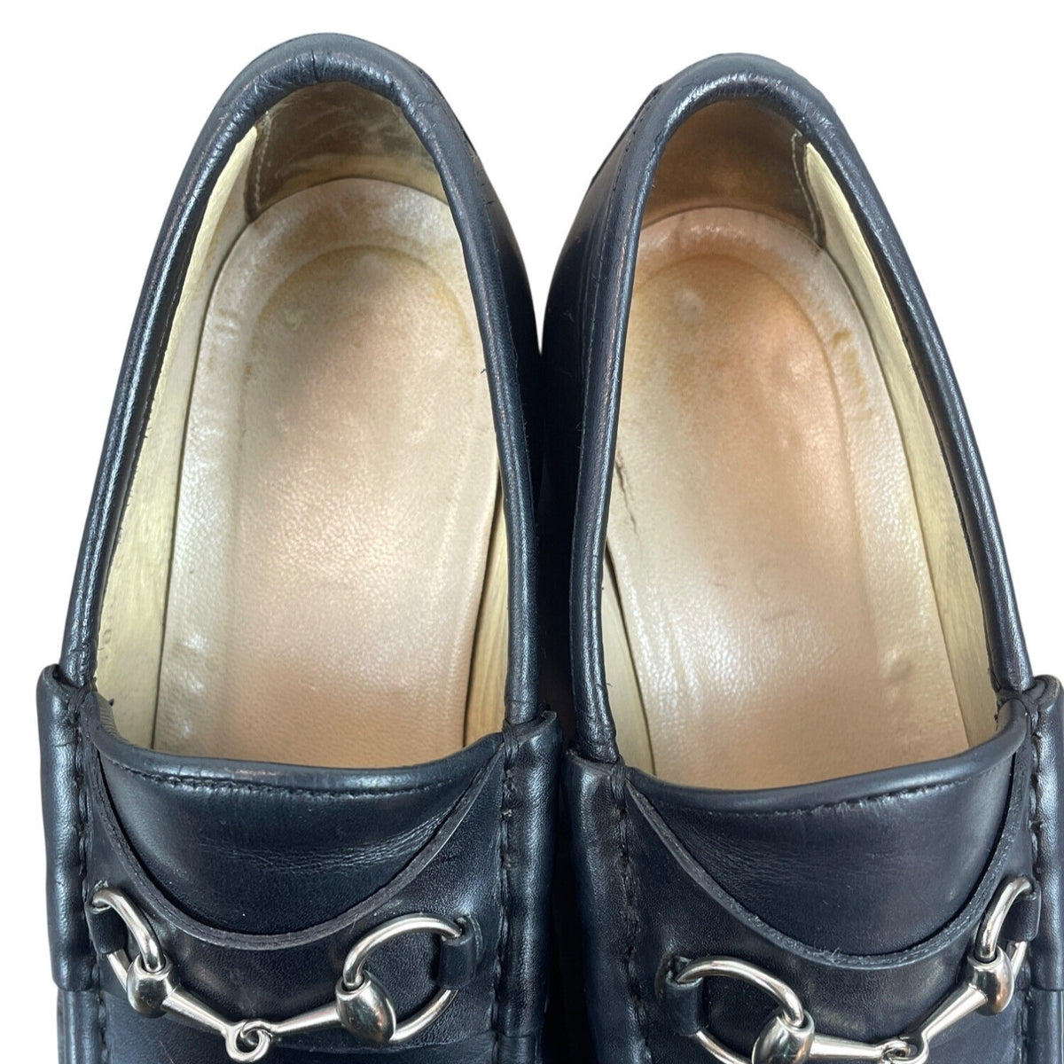 Vtg Gucci Black Leather Mocassino Pelle Mors Vit Bulgaro Horsebit Loafers Sz 6B