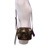 Elliott Lucca Women’s Gold & Brown Metallic Snake Print Sequin Crossbody Bag