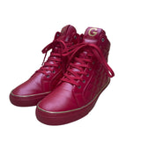 G By Guess Men’s Red Man-Made Quilted Lace-Up GX Moto High-Top Sneakers Size 11