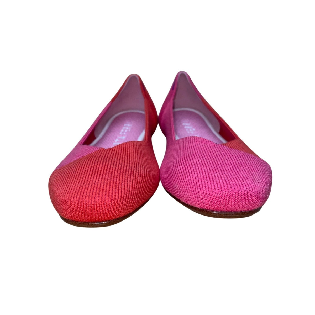 Rothy's x Marta Ferri Flame Azalea Color Block Knitted Ballet Flats Size 7.5