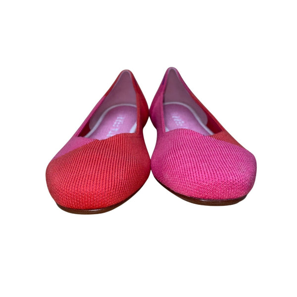 Rothy's x Marta Ferri Flame Azalea Color Block Knitted Ballet Flats Size 7.5