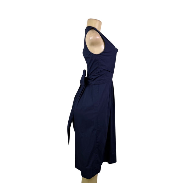 J. By J.Crew Women’s Navy Cotton Blend Sleeveless Wrap Dress Casual Fit  Size 00