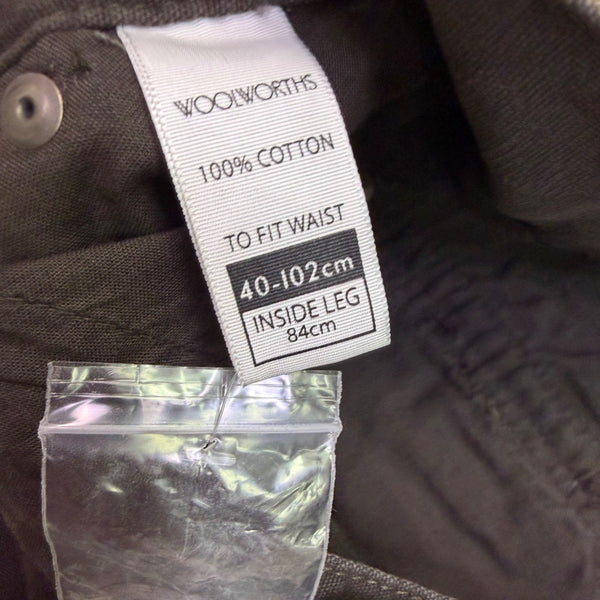 Worn-In Mens Black Cotton Cargo Pants Relaxed Fit Durable With Pockets Size 40
