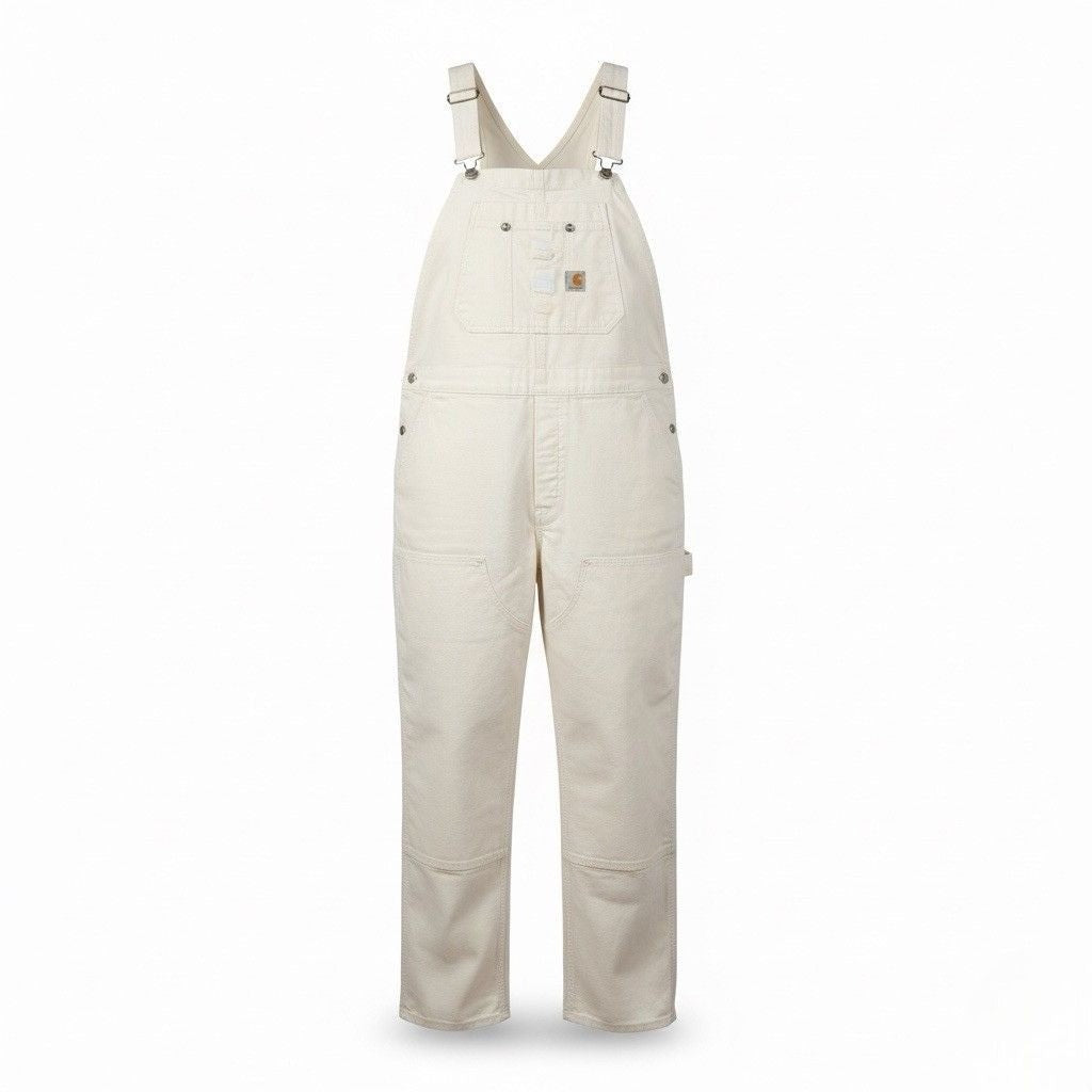 Carhartt Womens White Canvas Rugged Flex Bib Overalls Loose Fit Sz XL (16-18)