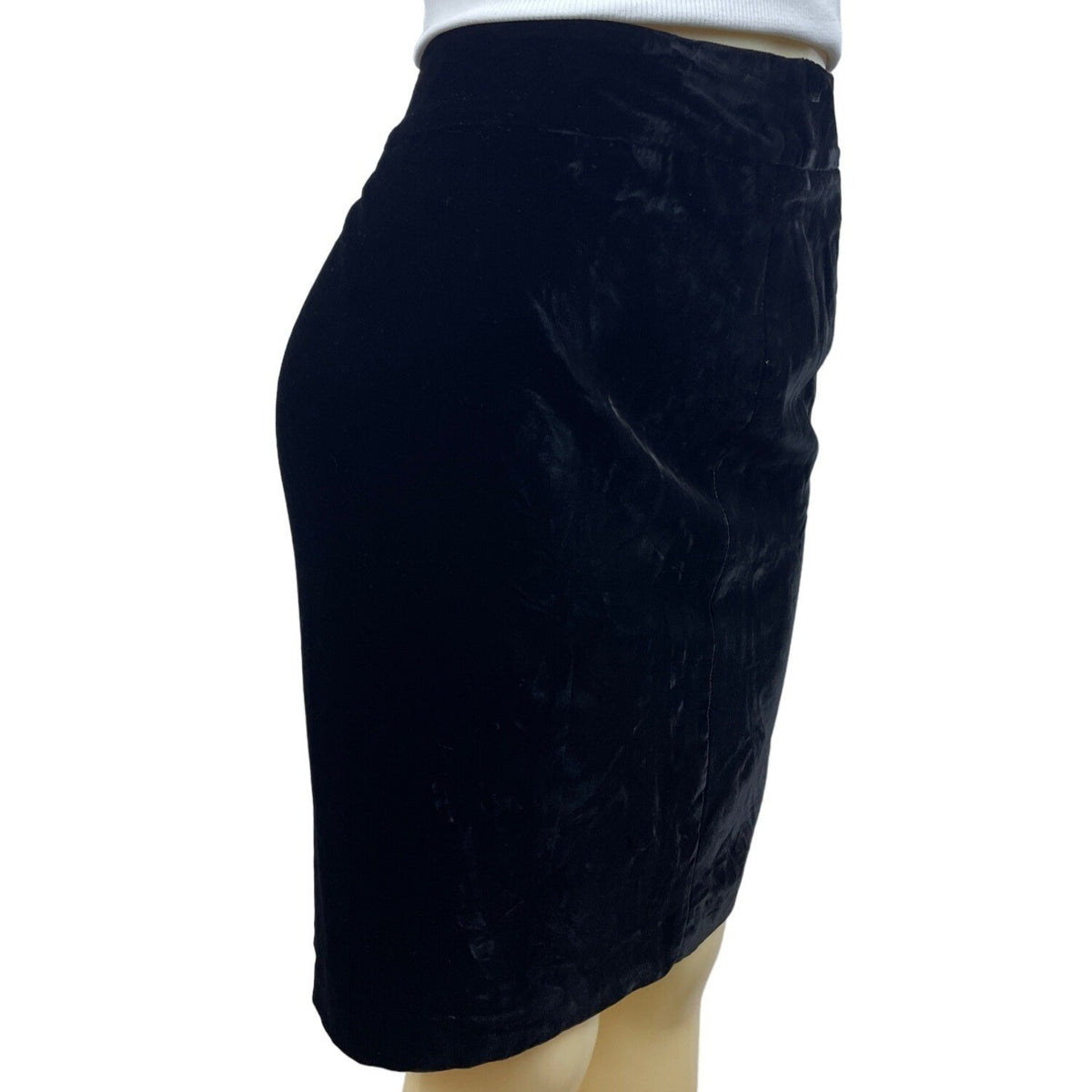 Collezioni Womens Black Velvet Pencil Skirt Size 8 Italian Design