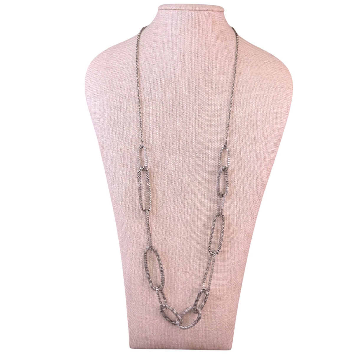 American Eagle Outfitters Womens Silver Tone Mesh Link Chain Necklace