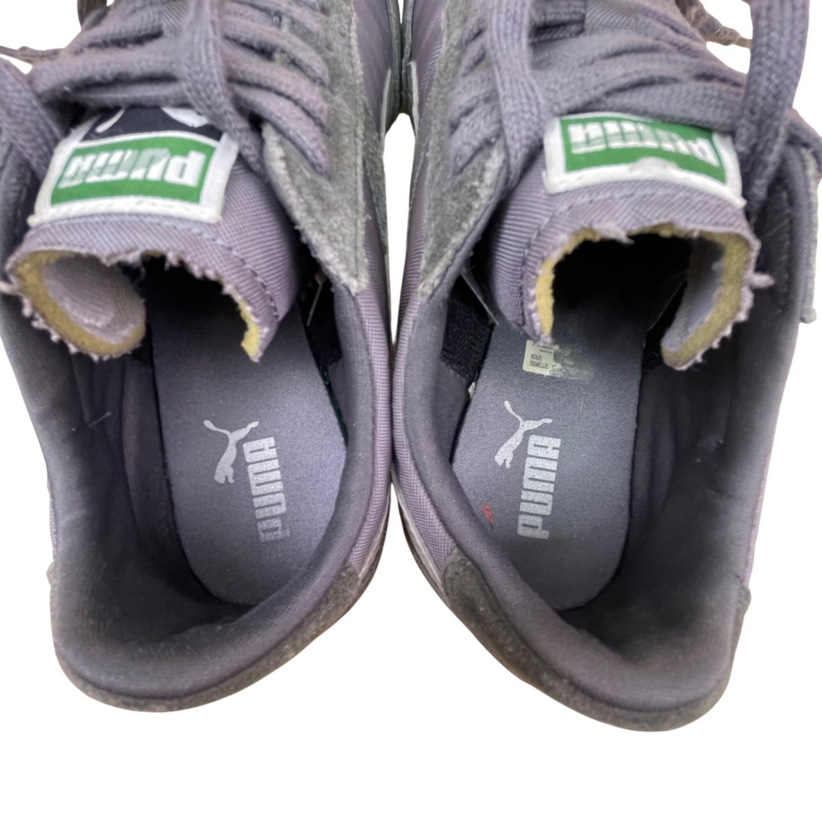 Puma Men’s Gray & Silver Suede Casual Athletic 76 Runner Sneakers Size 7.5