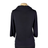 Exclusively Misook Womens Black Acrylic Button-Front Jacket Size SP