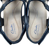 Clarks Women’s Black Leather Adjustable Strap Laurieann Kay Sandals Size 8.5M