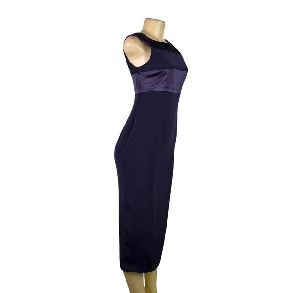 Jones New York Womens Navy Sleeveless Evening Dress Triacetate Blend Sz 2P - New