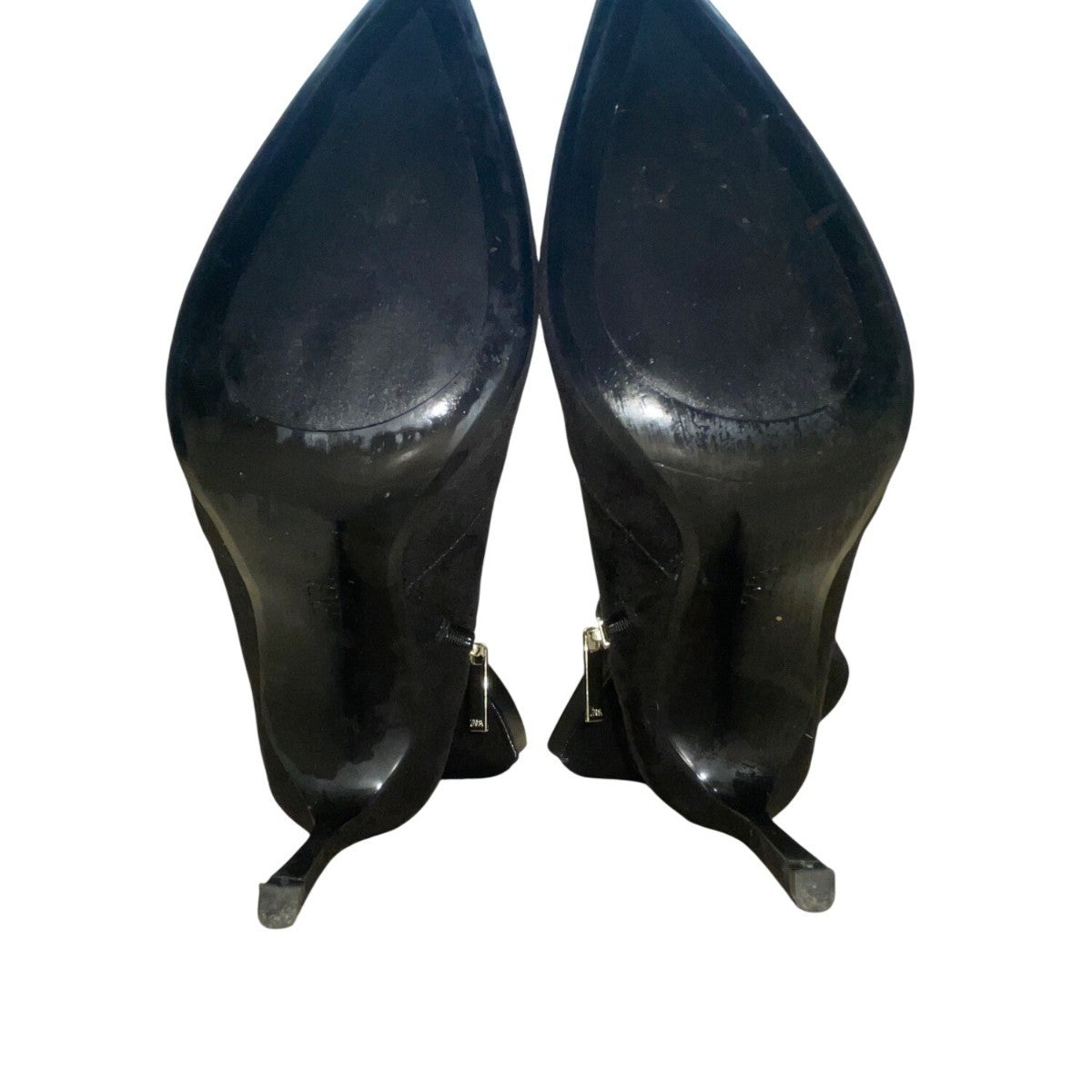 Zara Women’s Black Faux Suede Pointed Toe High-Heel Ankle Boots Size US7