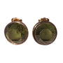Ralph Lauren Womens Gold Tone Oval Green Crystal Stud Earrings