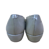 Amalfi By Rangoni Women’s White & Gray Patent Leather Open-Toe Low Wedge Size 7N