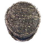 Heaslip Womens Black Beige Acrylic Nylon Textured Cloche Bucket Hat Retro Style