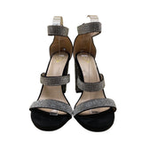 Windsor Women’s Black Suede Rhinestone Strappy High Heel Sugar Sandals Size 8