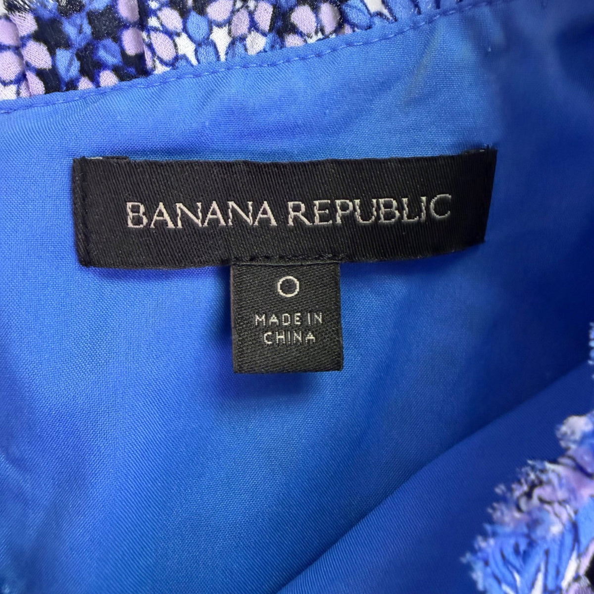 Banana Republic Womens Blue Floral Sleeveless Tiered Dress Elegant Size 0