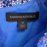 Banana Republic Womens Blue Floral Sleeveless Tiered Dress Elegant Size 0