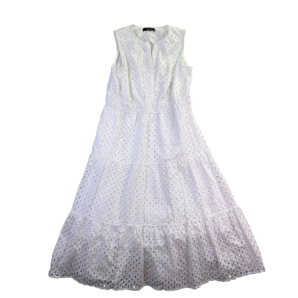 Zesica Women’s White Eyelet Sleeveless Maxi Dress Size XL