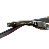 Michael Kors Womens Reversible Tan/Brown Synthetic Leather Logo Belt Small Gold