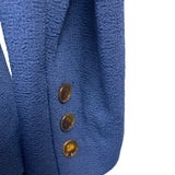 Giorgio Womens Textured Blazer Jacket Size 48 Blue Made In Italy