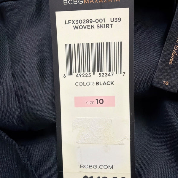BCBGMaxAzria Womens Black Pleated Button Accent Tiered Mini Skirt Size 10