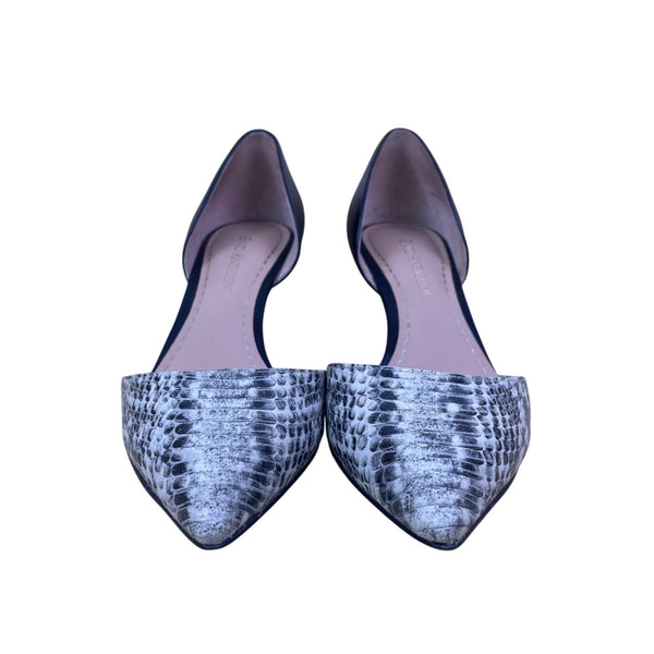 Enzo Angiolini Women’s Gray Black Leather DOrsay Snakeskin Print Pumps Size 7.5M