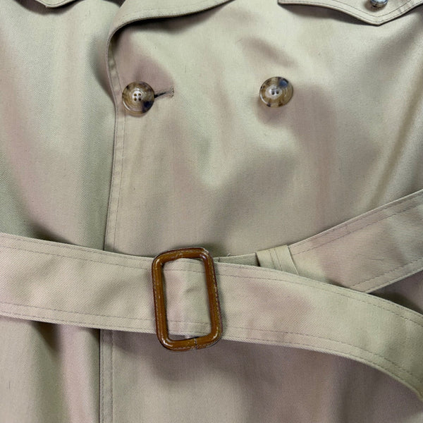Vintage Christian D Mens Beige Trench Coat  Belted Classic Size 44R