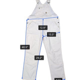 Carhartt Womens White Canvas Rugged Flex Bib Overalls Loose Fit Sz XL (16-18)