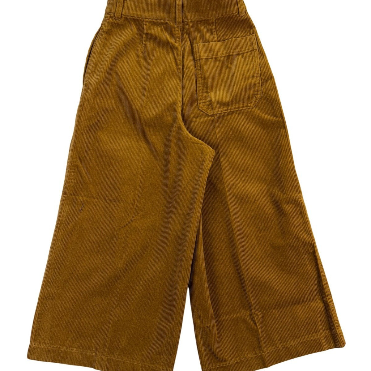 Uniqlo Women Brown Cotton Corduroy High-Waisted Wide Cropped Pants Size 2
