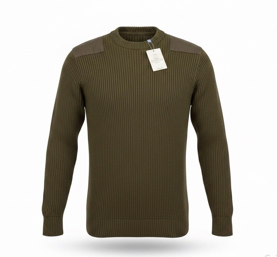 Rothco Mens Earth Brown Commando Sweater Ribbed Knit Durable Size L