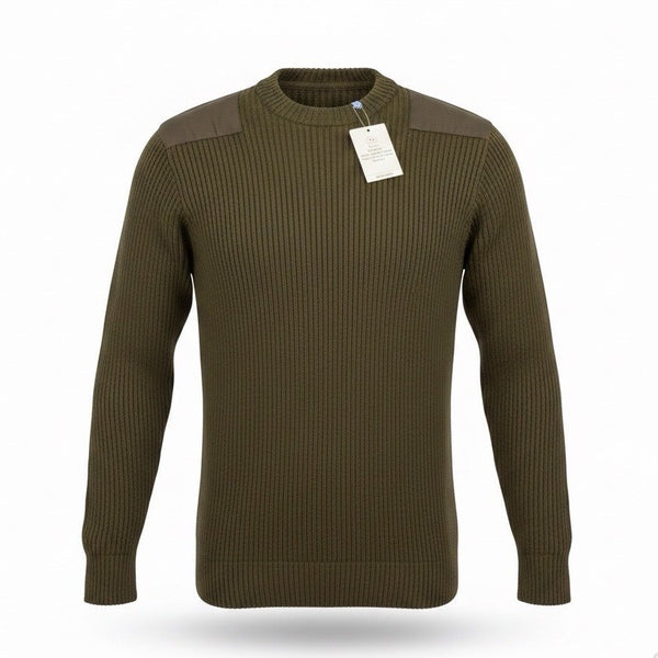 Rothco Mens Earth Brown Commando Sweater Ribbed Knit Durable Size L