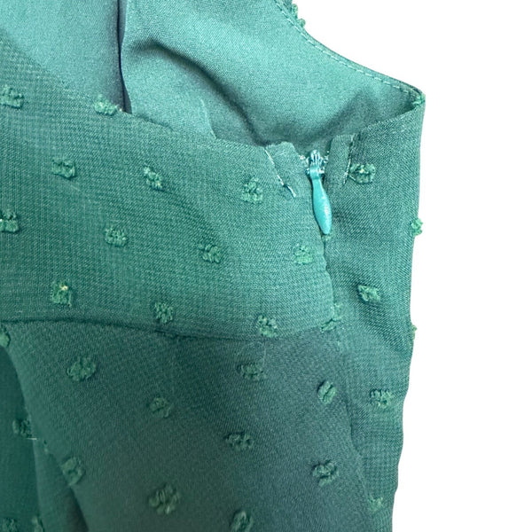 Showpo Womens Green One-Shoulder Tiered Mini Dress Ruffled & Belted Size 12