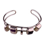 Handmade Mexico Taxco Sterling Silver Womens Cuff Bracelet Inlay Mexico 