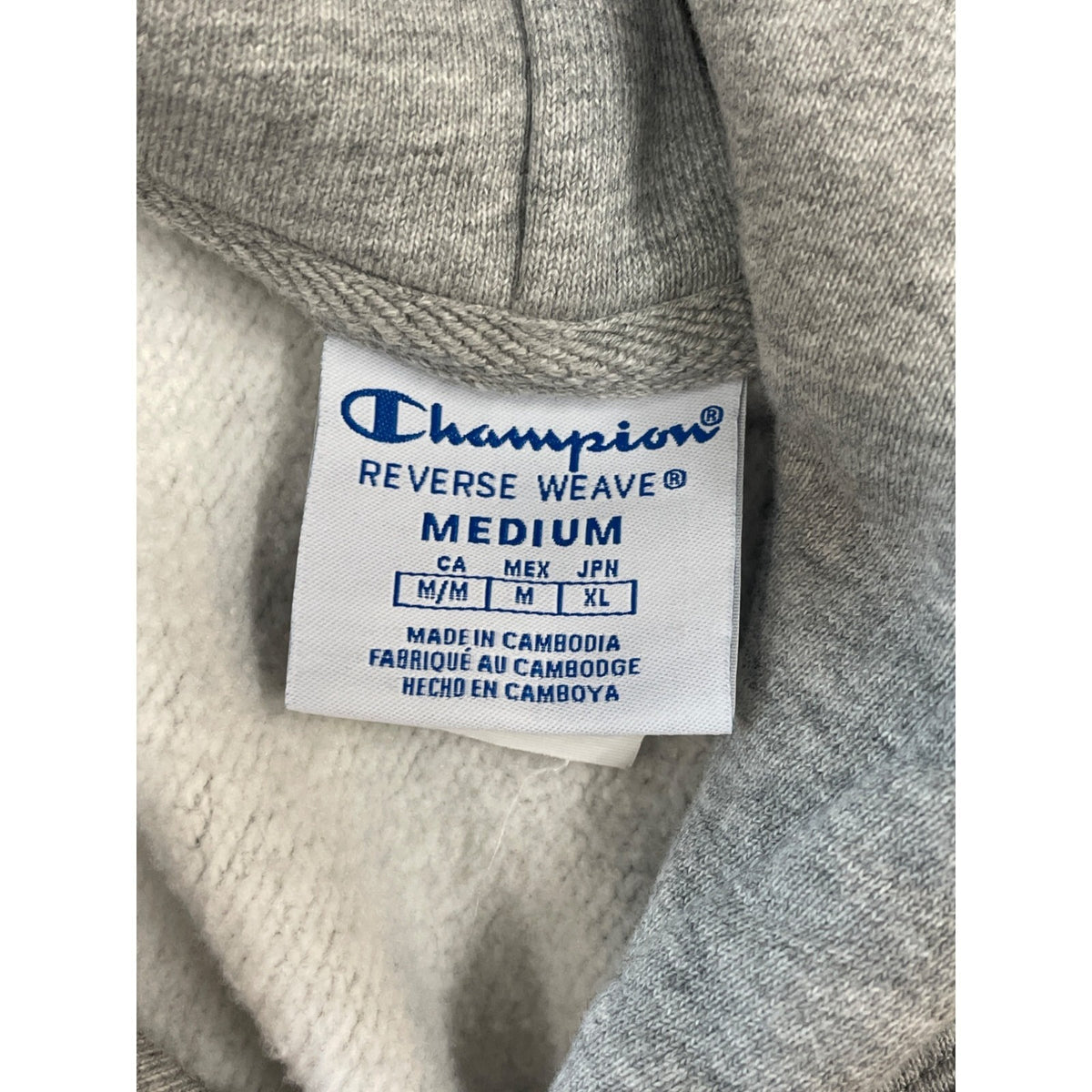 Champion Women's Grey Champion Reverse Weave Cut-off Cropped Hoodie M