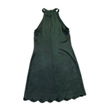 Aqua Womens Green Polyester/Spandex High Neck Halter Scallop Hemline Dress Sz M