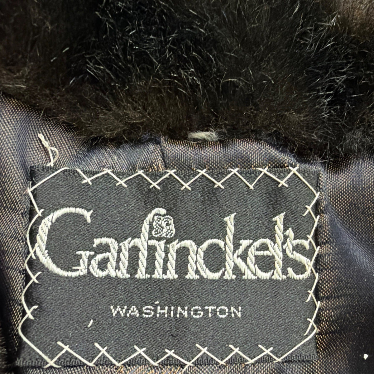 Garfinckels Womens Brown Faux Fur Coat Washington Elegant Warm Vintage Jacket