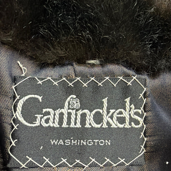 Garfinckels Womens Brown Faux Fur Coat Washington Elegant Warm Vintage Jacket