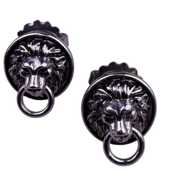 Lia Sophia Womens Silver Tone Metal Lion Stud Earrings Vintage Style