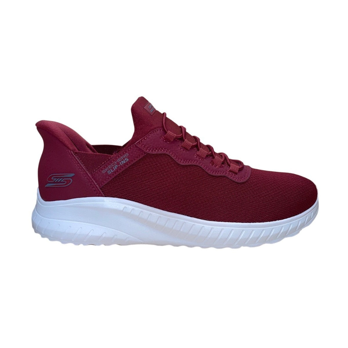 Skechers Bobs Women’s Red Mesh Lace Up Accent Slip Ins Athletic Sneakers Sz 9.5