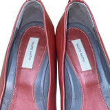 Fausto Santini Women’s Red Leather Round Toe Low Heel Shoes Size 38