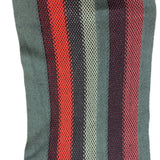 V. Fraas Unisex One Size Dark Green Red and Orange Striped Scarf