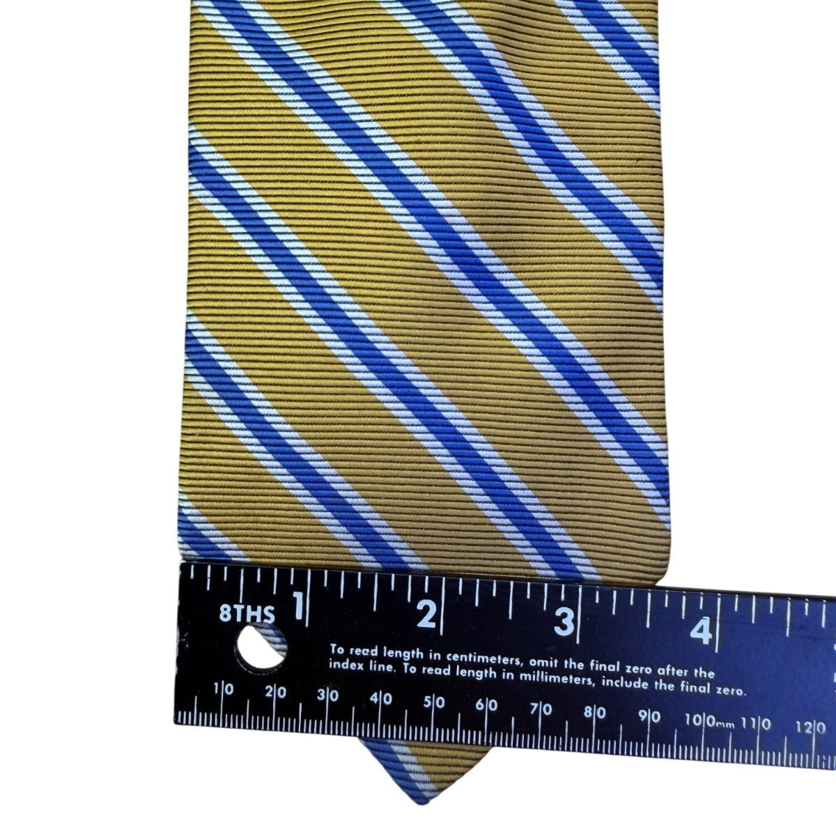 Brooks Brothers Mens Yellow & Blue Striped Pure Silk Necktie