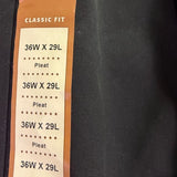 Haggar Mens Black Classic Fit Pleated Cool 18 Dress Pants Size 36W x 29L