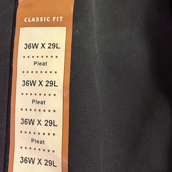Haggar Mens Black Classic Fit Pleated Cool 18 Dress Pants Size 36W x 29L